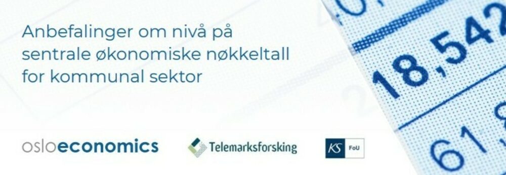 Utsnitt av forsiden av rapporten Anbefalinger om nivå på sentrale økonomiske nøkkeltall for kommunal sektor