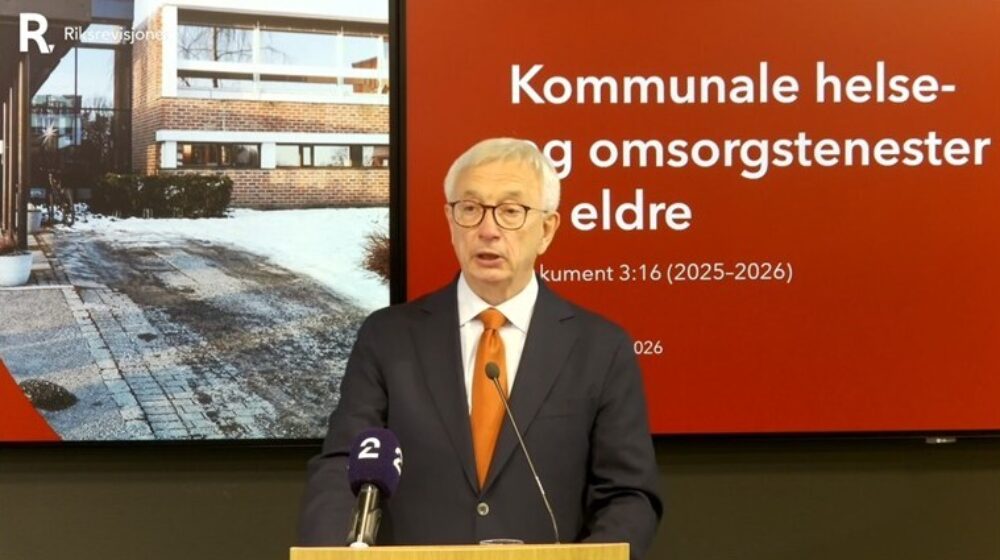 Skjermdump fra riksrevisor Karl Eirik Schjøtt-Pedersens presentasjon av undersøkelsen