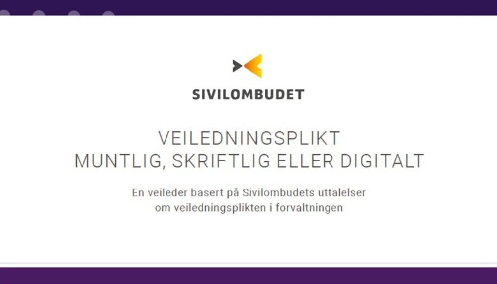 Utsnitt av veilederens forside